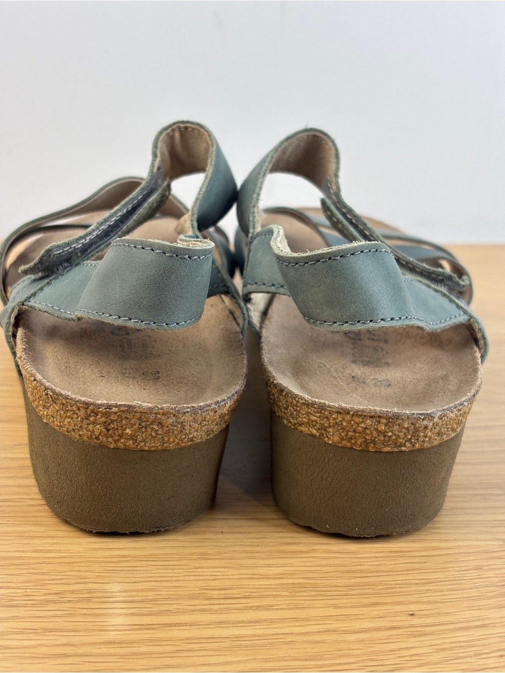 Naot Kayla Teal Leather Wedge Slingback Sandal Woman’s 7 - Picture 5 of 8